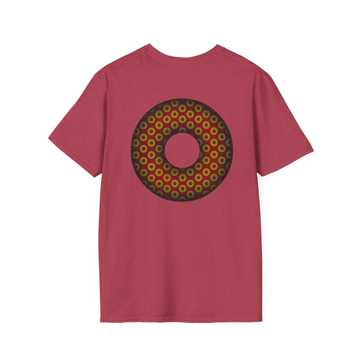 Plain Donuts/Unisex Soft-Style - "Plain Paradoxical Grided Donuts" - gold/burgundy donuts