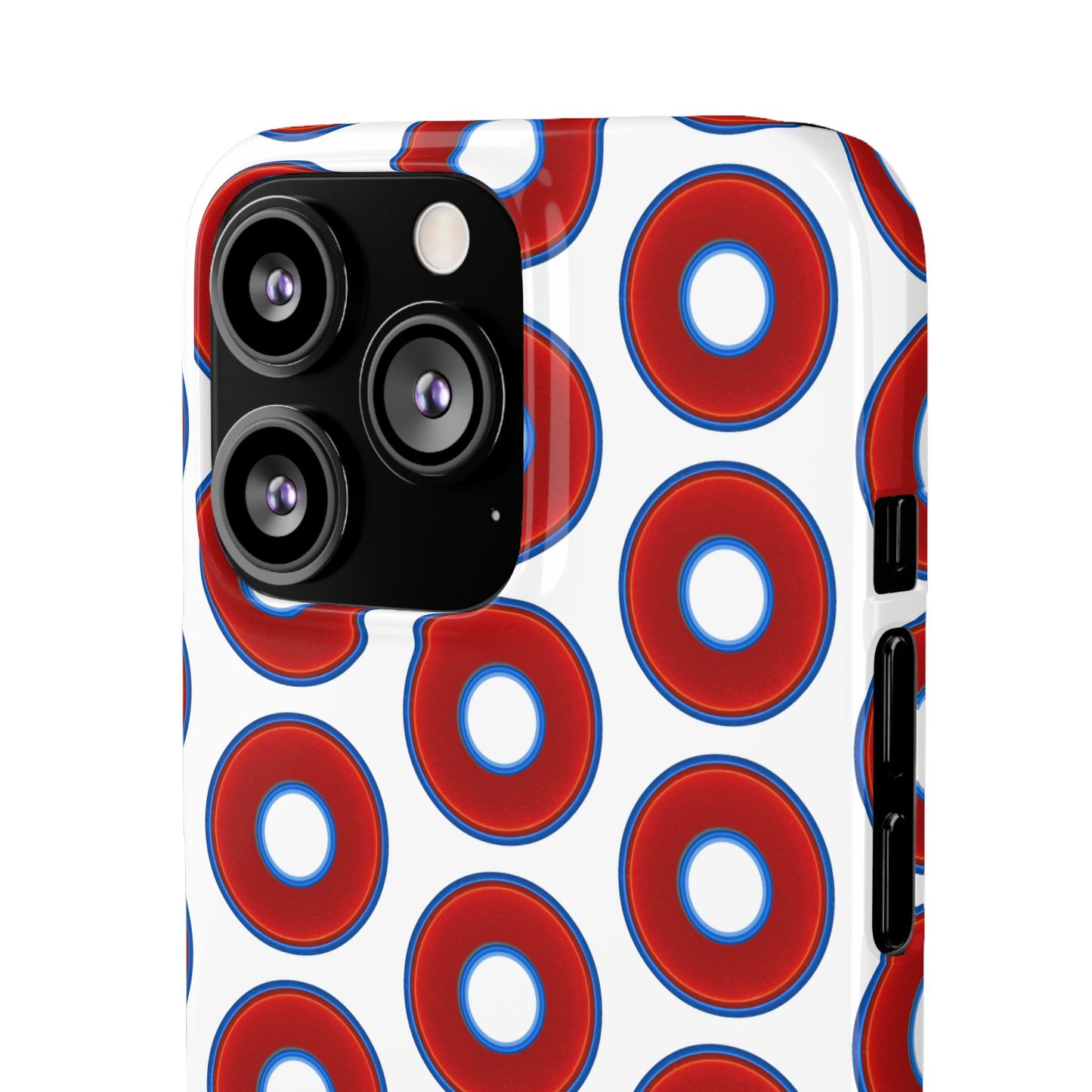 Lumpy Donut Snap Case - red vivid donut print w/white background