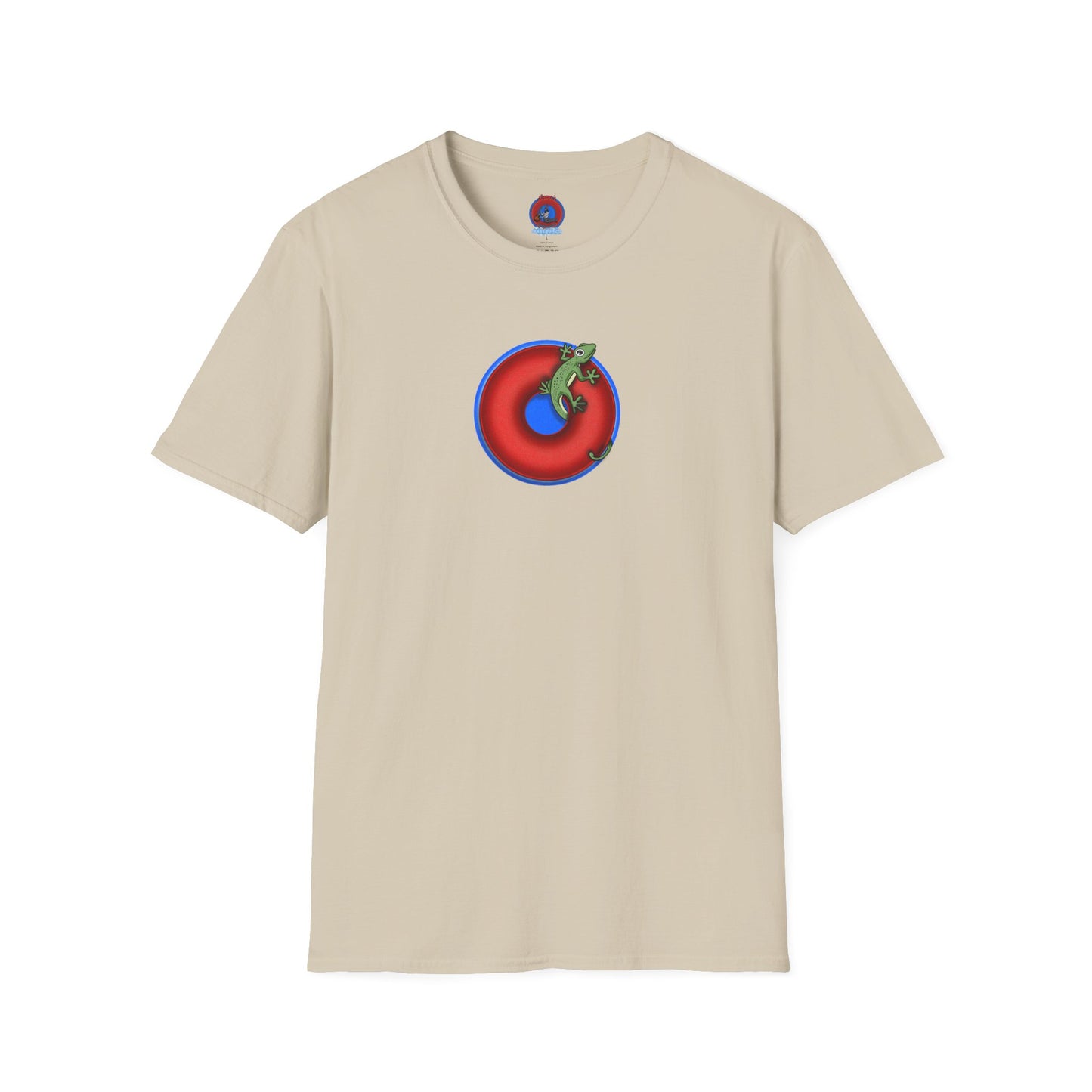 Classic Donut Tee - Unisex Soft-Style - "Practically Extinct Tee Shirt" - plump vivid red donut- variant 2