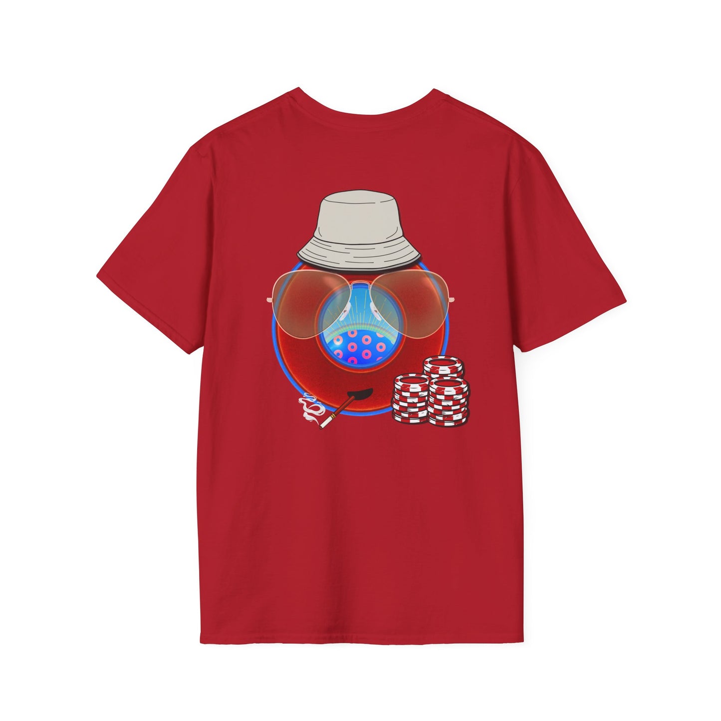 Classic Donut Tee - Unisex Soft-Style - "Gonzo Donut - Fear and Loathing in Gamehendge" - vivid red donut