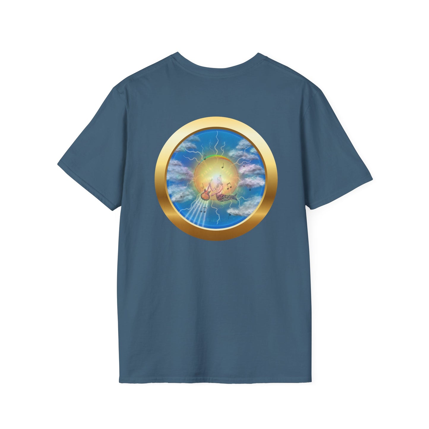 Classic Donut Tee - Unisex Soft-Style - "The Divided Donut" - variant 1 - blue/blue donut [*50% to The Divided Sky Foundation]