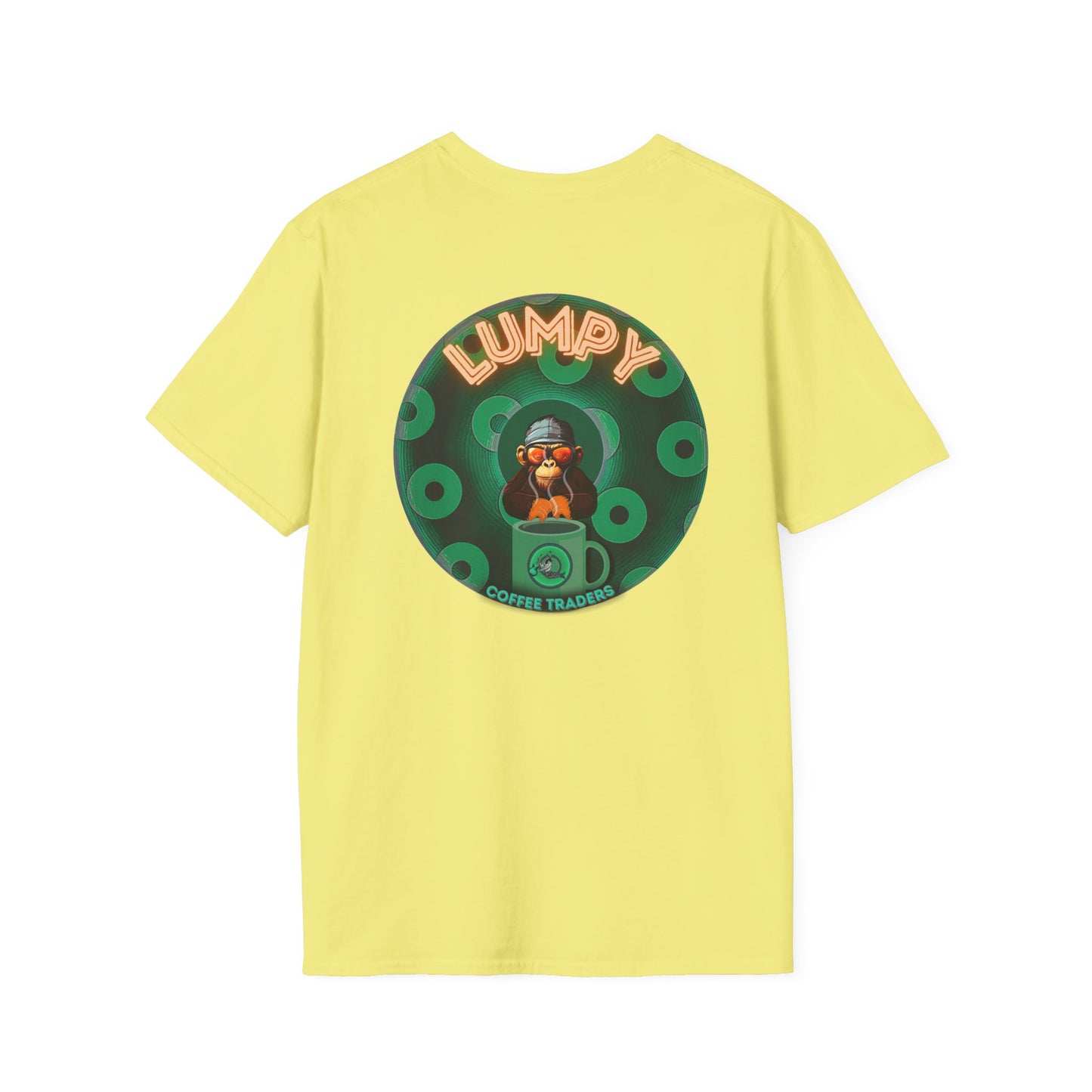 Lumpy Coffee Traders Tee - Unisex Soft-Style - "Taboo, taboot!" - paradoxical logo donut - variant 1