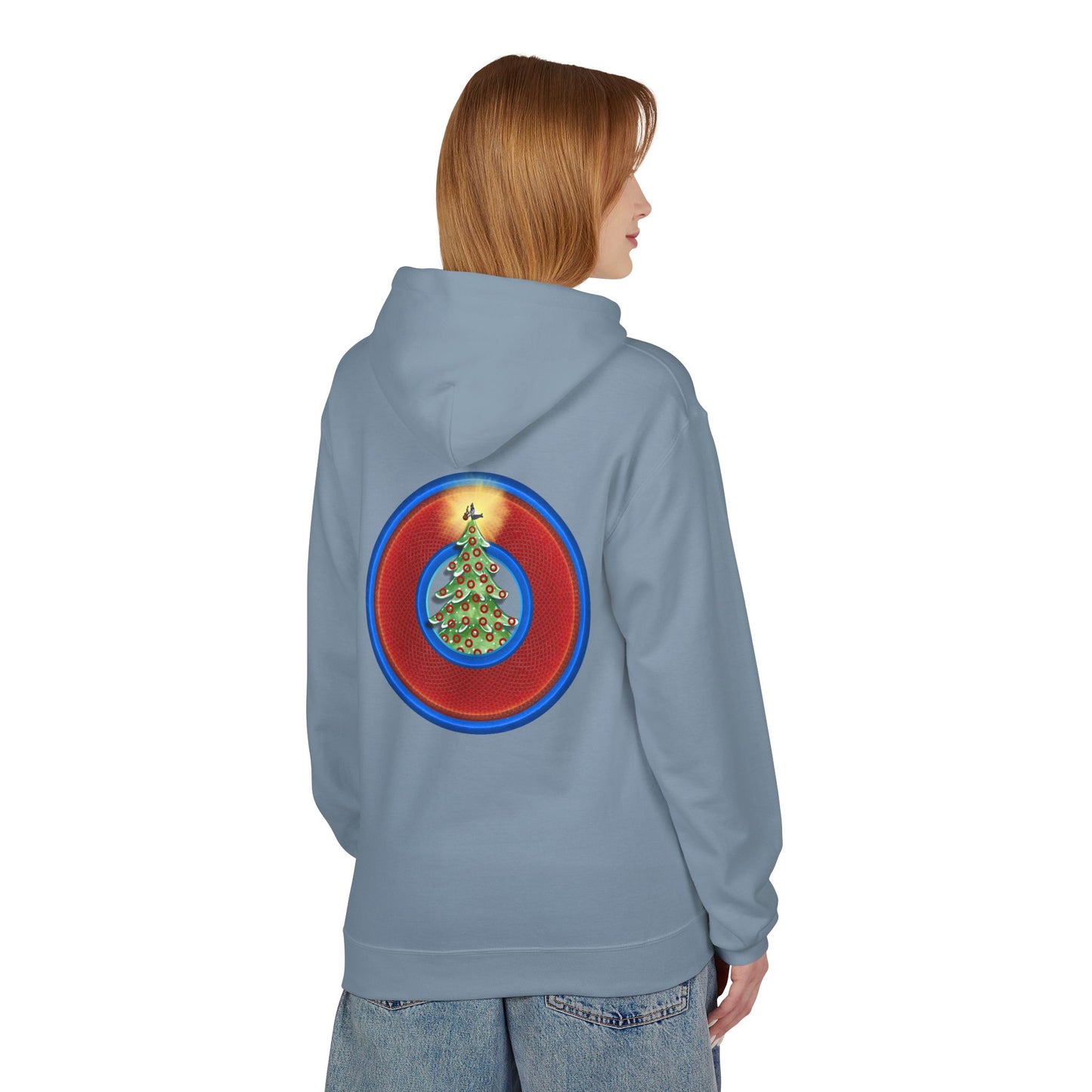 Fleece Harry Hoodies [Midweight Soft-style] - "It's Always Phishmas in Philly" - red rustic donut