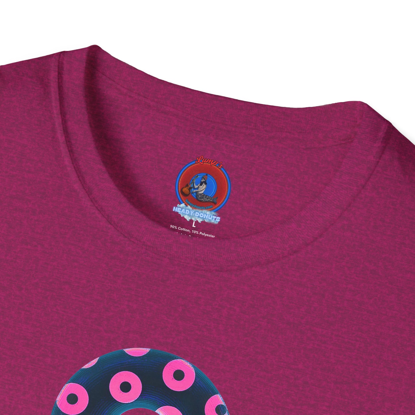 Copy of Plain Donuts/Unisex Soft-Style - "Plain Blimpy Paradoxical Donuts" - dark steel blue/vivid magenta donuts