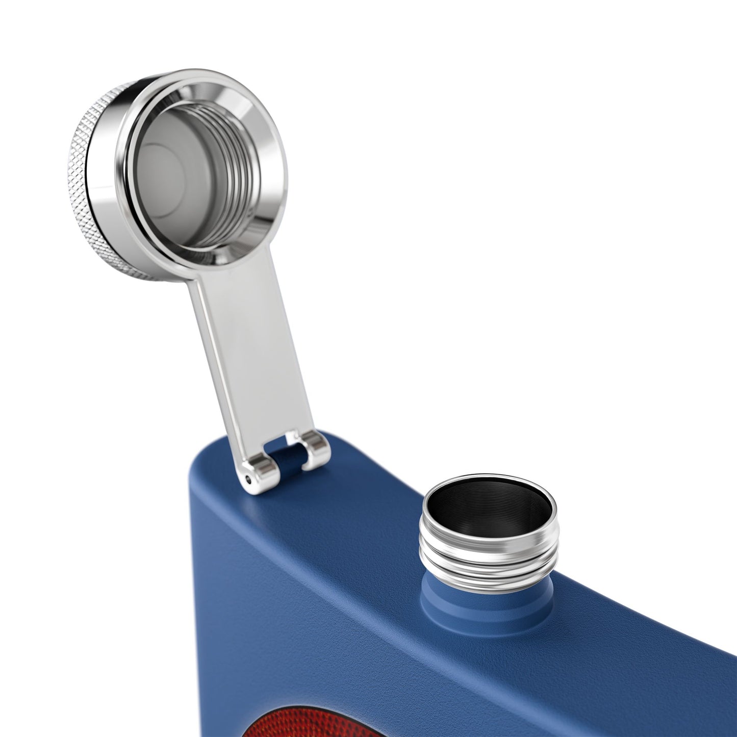 Lump's Donut Flask 6 oz -  "It's Ice... Cube's Donut Flask" - variant 1 - red cubed donut - [*w/your choice of 6 backgrounds]