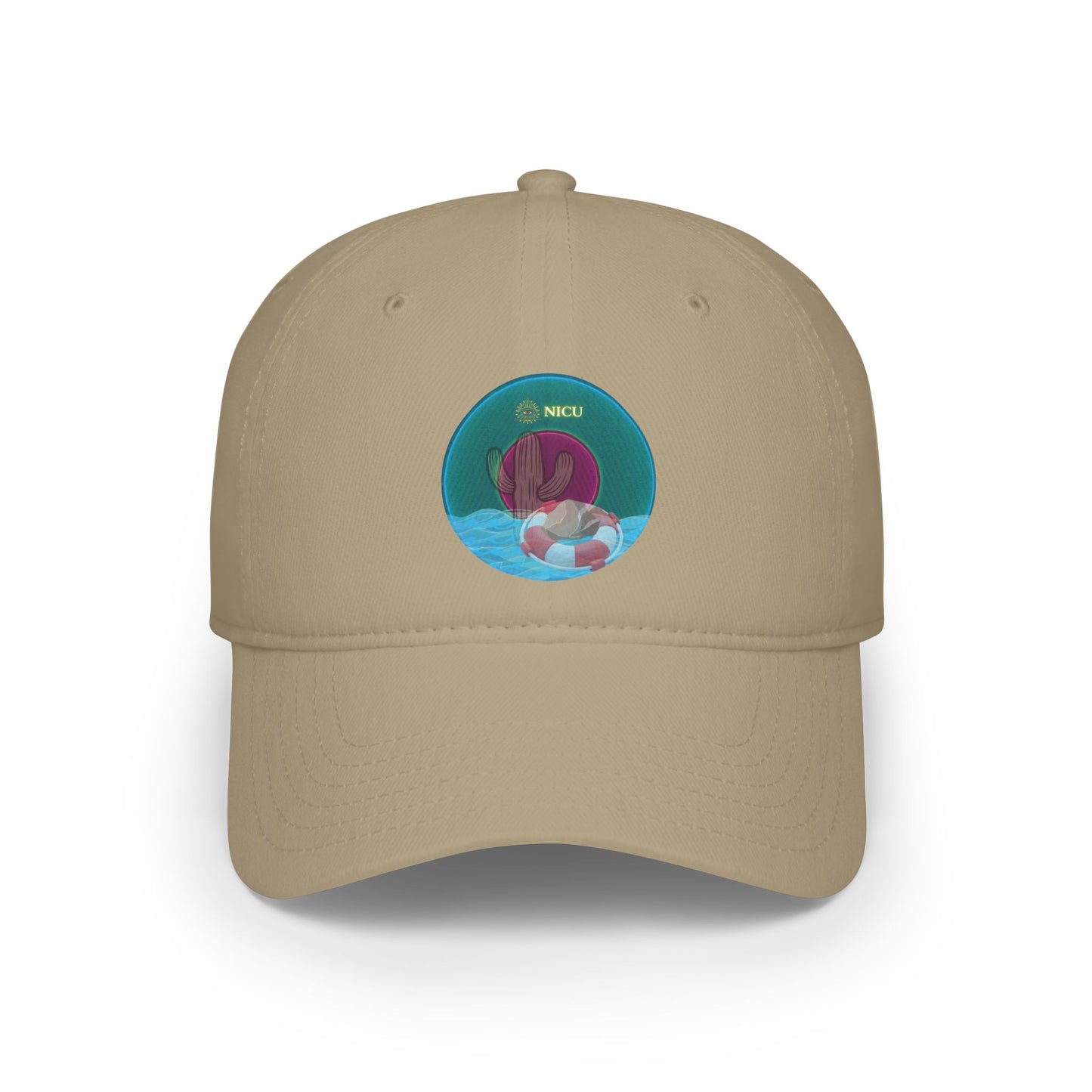 Lumpy Donut Baseball Cap - "The Donut Cap that Conveys" - dark teal vivid donut w/