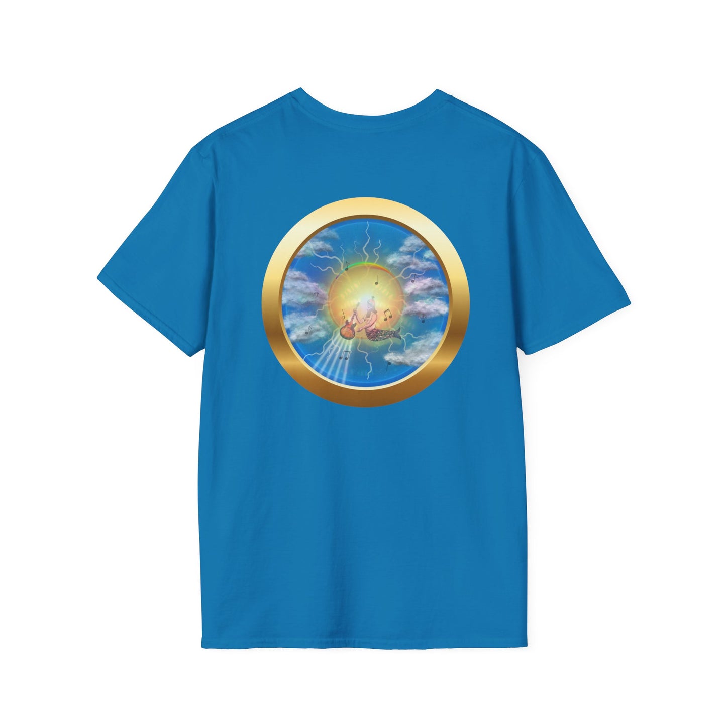 Classic Donut Tee - Unisex Soft-Style - "The Divided Donut" - variant 1 - blue/blue donut [*50% to The Divided Sky Foundation]