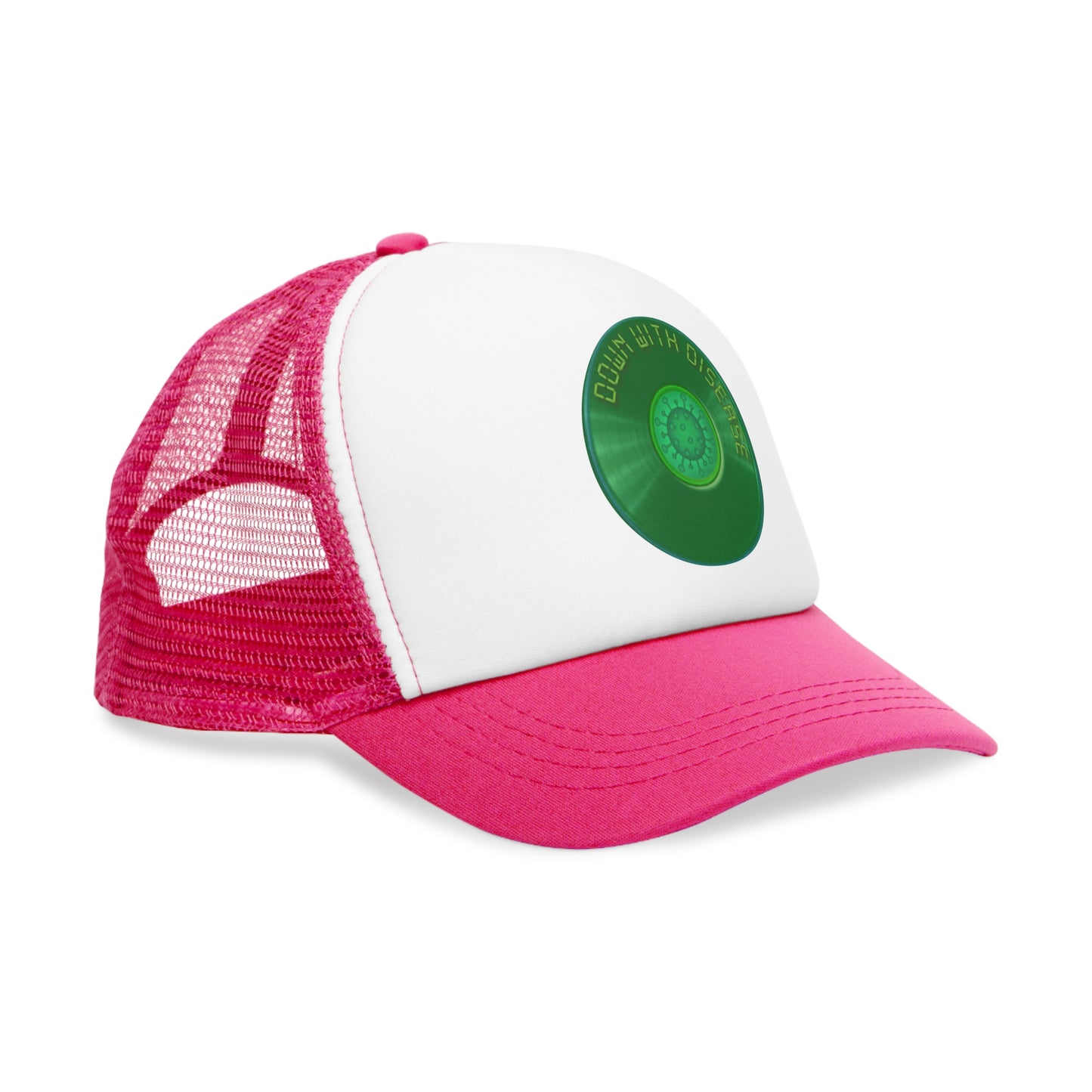 Lumpy Trucker Hat - "Down With This Hat" - green donut