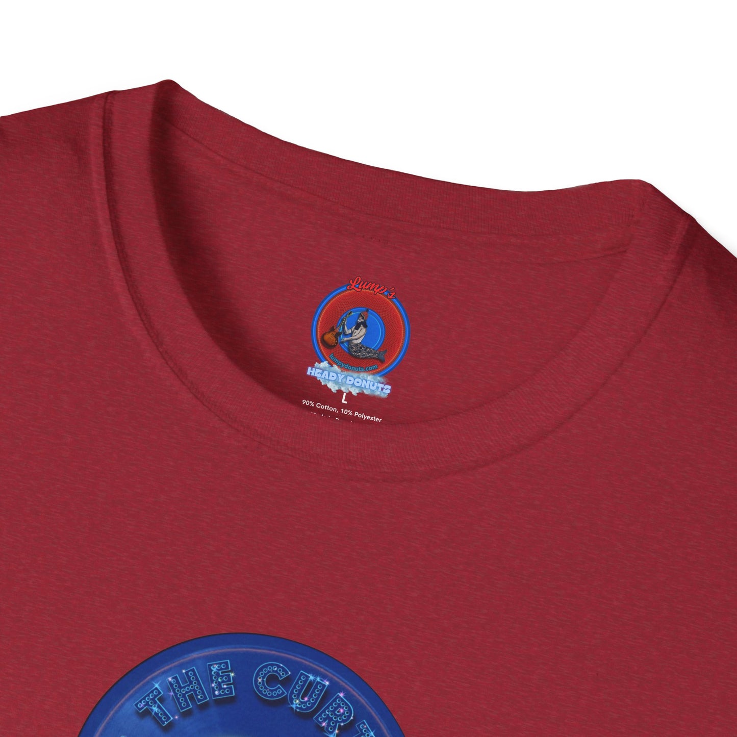 Classic Donut Tee - Unisex Soft-Style - "The Donut Without" - series 1.0  - variant 1 - vivid blue record donut