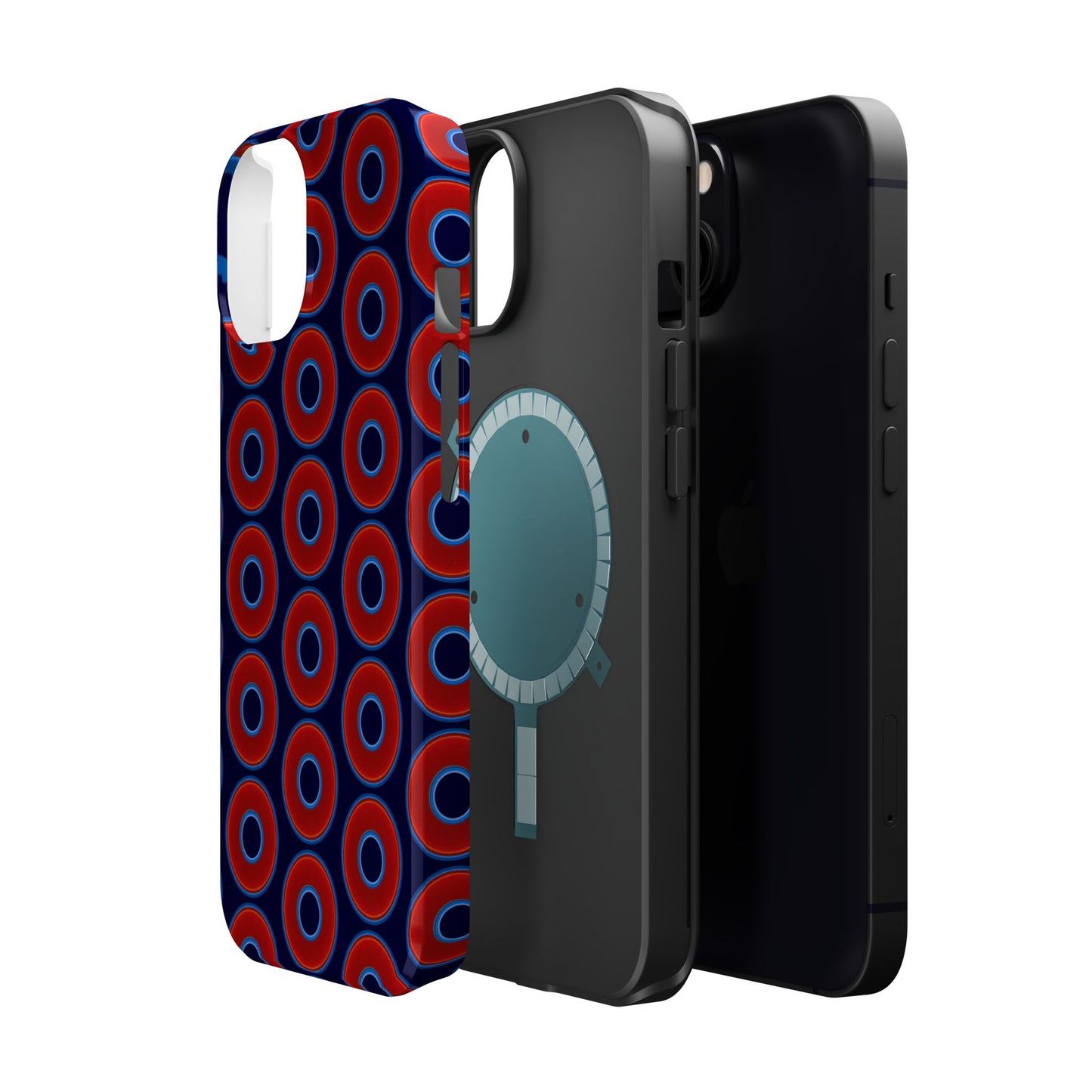 Magnetic Tough Donut Case - red vivid donut print w/midnight blue background