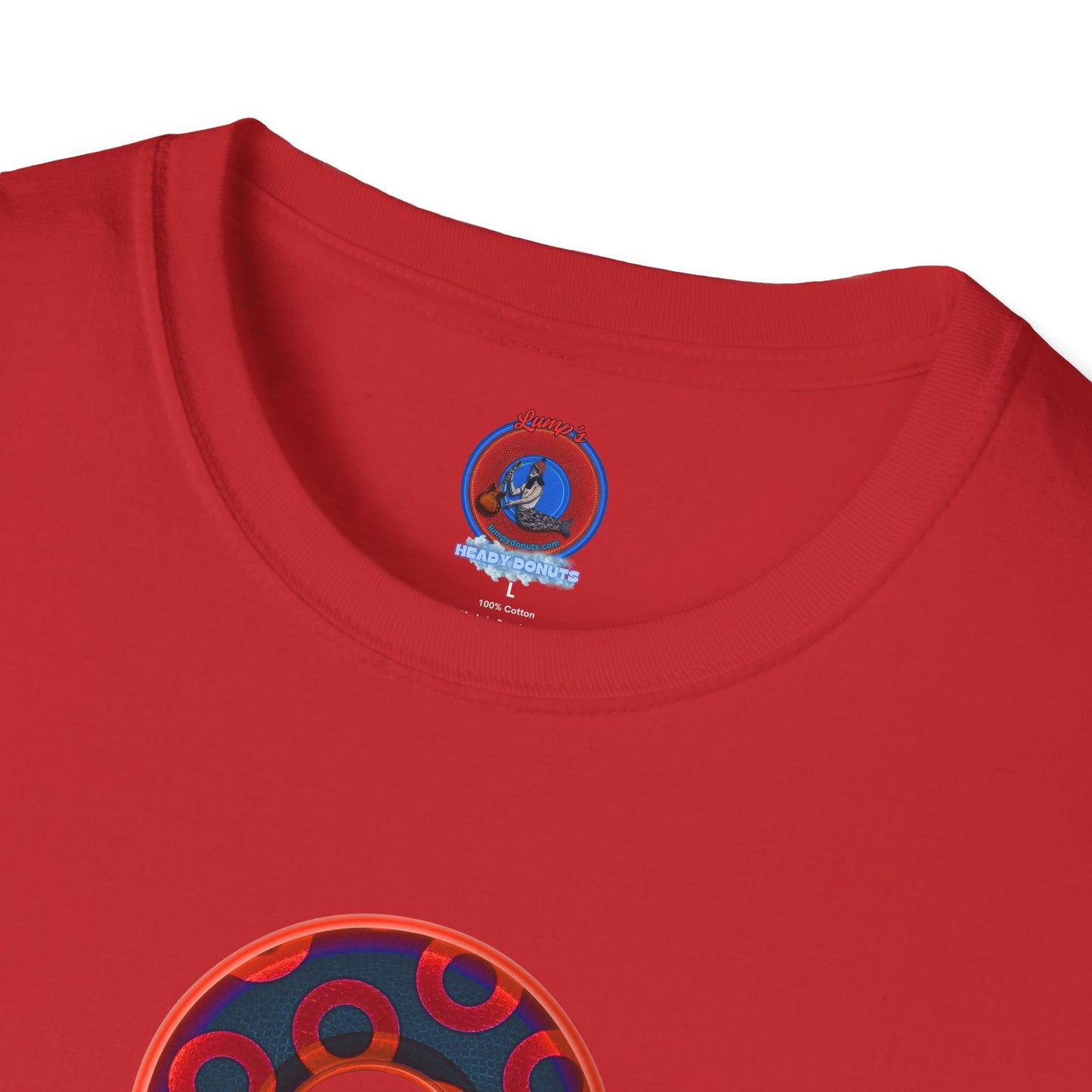 Plain Donuts/Unisex Soft-Style - "Plain Rustic Paradoxical Donuts" - red/navy blue donuts