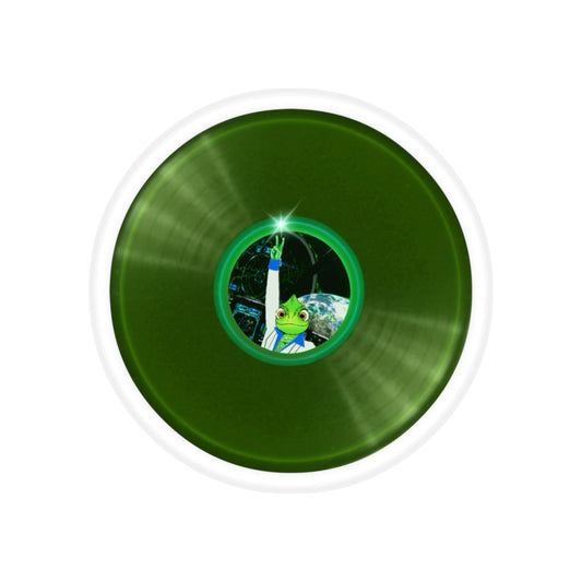 Donut Bumper/Outdoor Sticker - "Rutherford's Staying Alive Donut" - series 1.0 - variant 2 - green donut - [Die-Cut] 6"x 6"