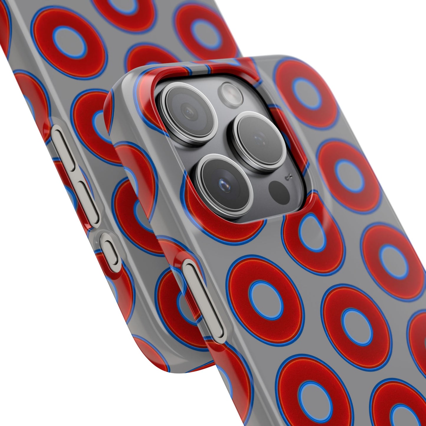 Donut Snap Case - red vivid donut print w/gray background