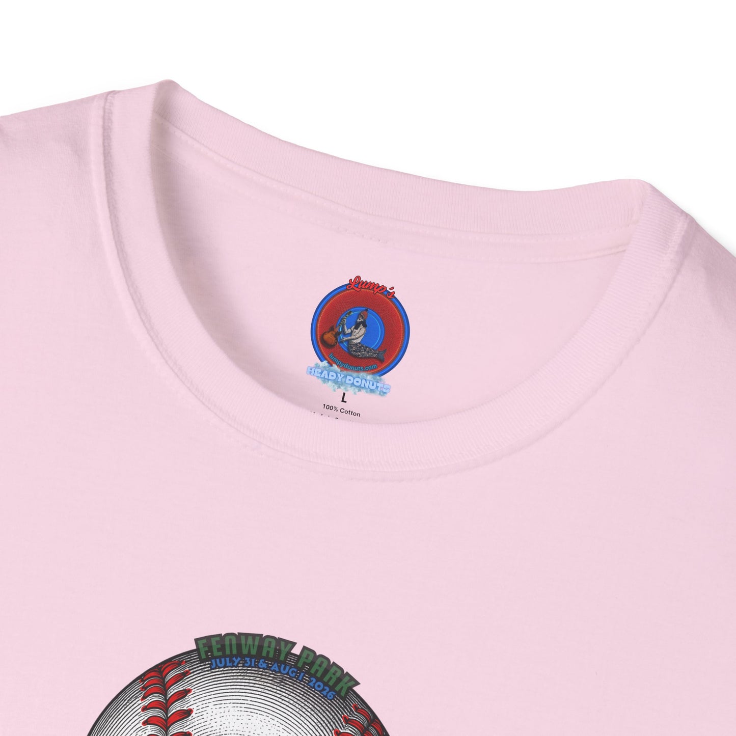 Classic Donut Tee - Unisex Soft-Style - "Phenway Ballpark Donuts" - white/red major league donut - variant 6