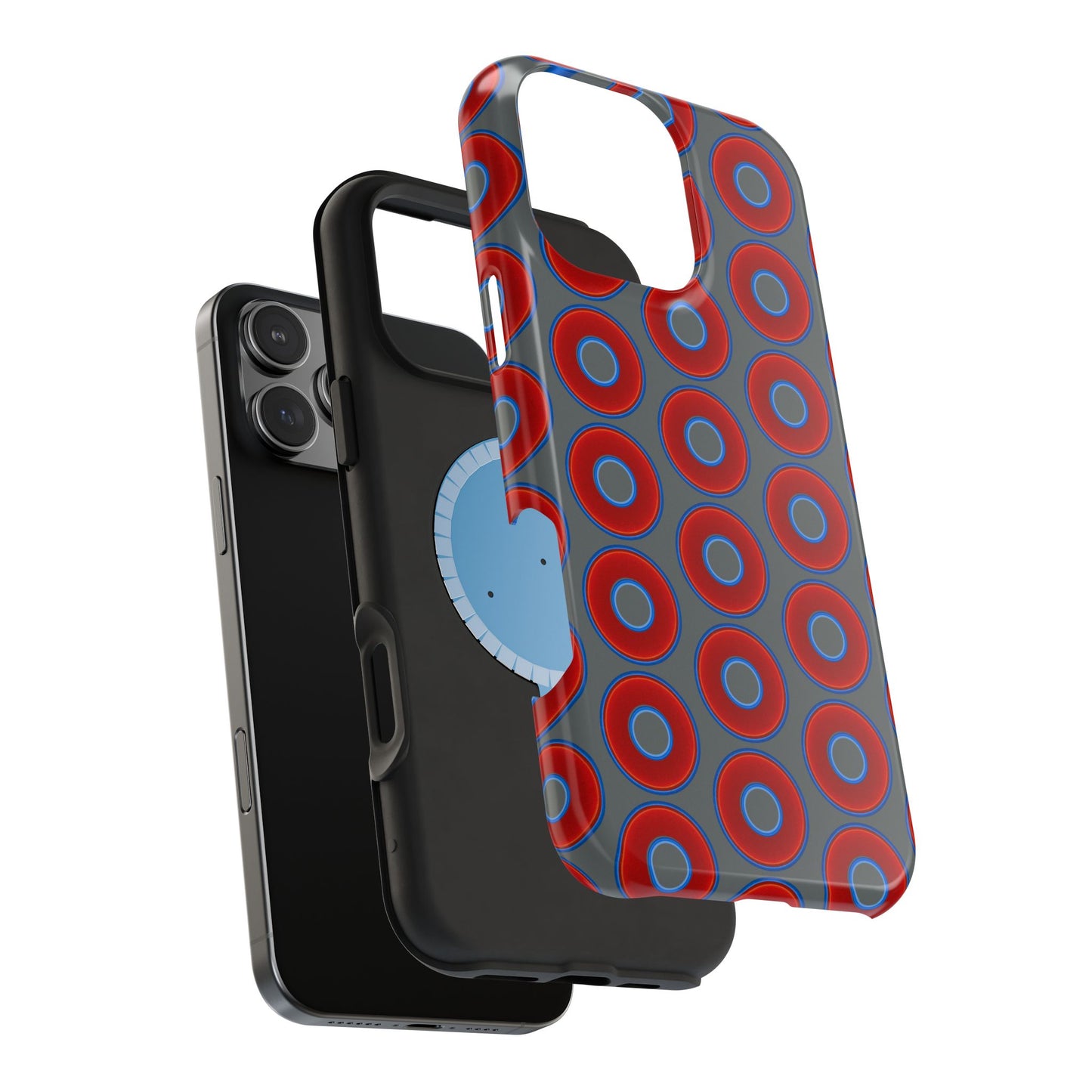 Magnetic Tough Donut Case - red vivid donut print w/dark gray background