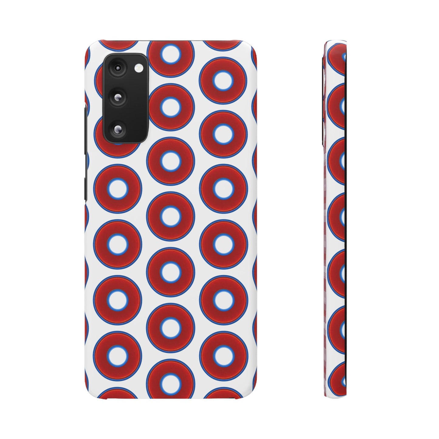 Lumpy Donut Snap Case - red vivid donut print w/white background
