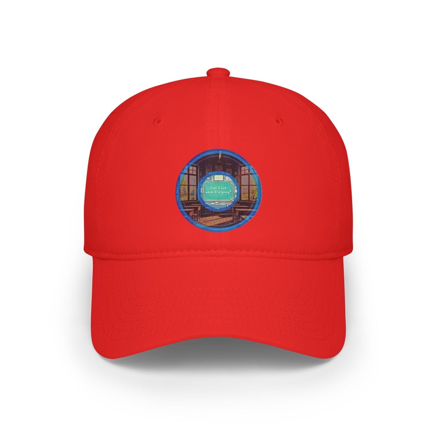 Lumpy Donut Baseball Cap - "Torturous Donut Cap " - red/blue pic donut w/