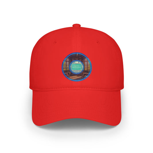 Lumpy Donut Baseball Cap - "Torturous Donut Cap " - red/blue pic donut w/