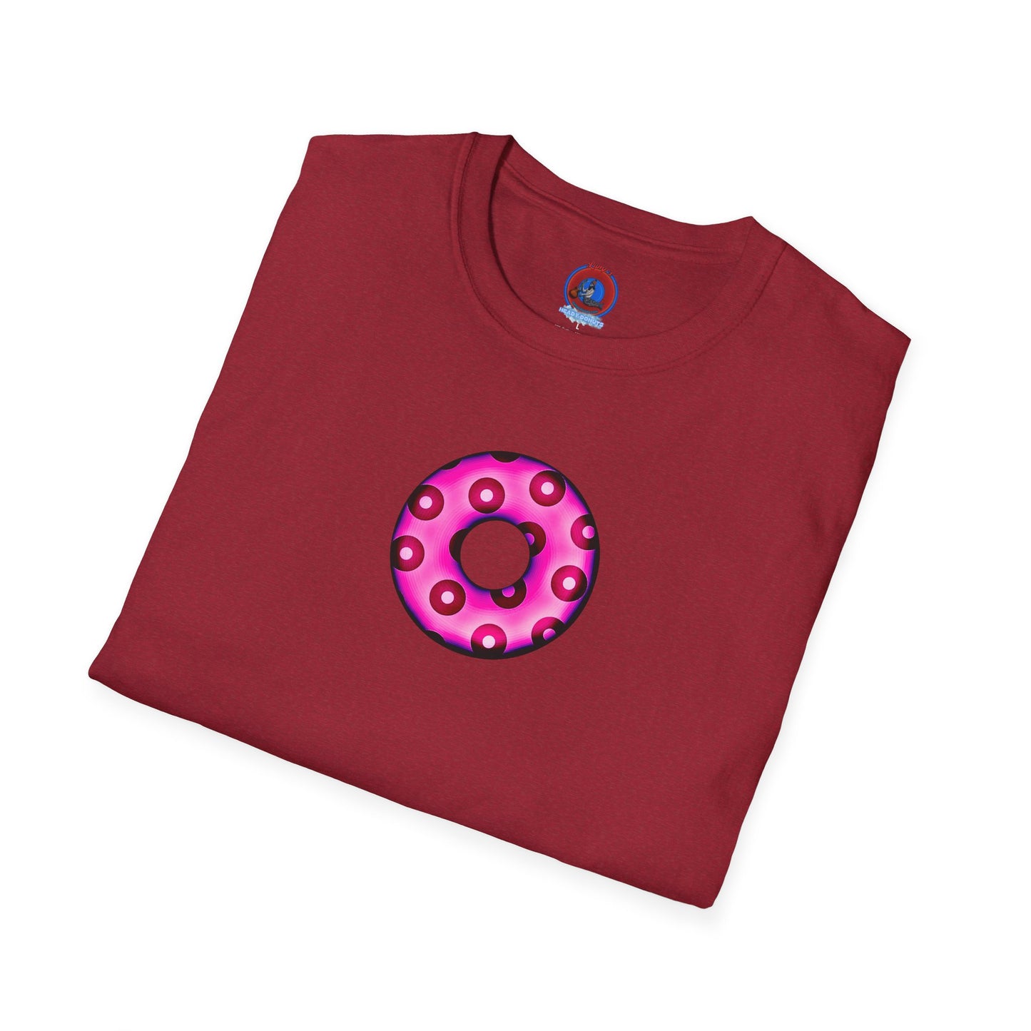 Plain Donuts/Unisex Soft-Style - "Plain Blimpy Paradoxical Donuts" - bright magenta/red donuts
