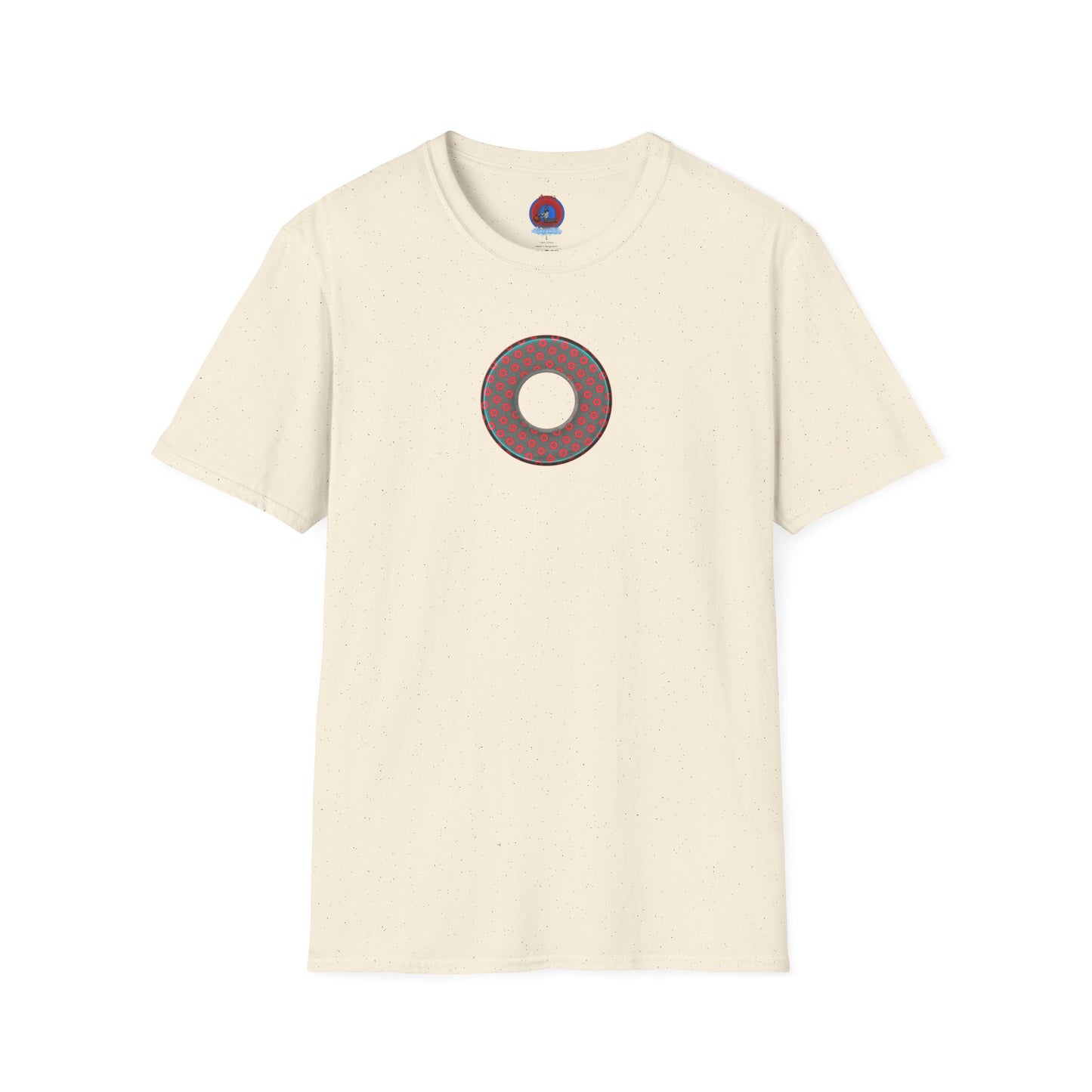 Plain Donuts/Unisex Soft-Style - "Plain Electric Paradoxical Donuts" - dark teal/red donuts