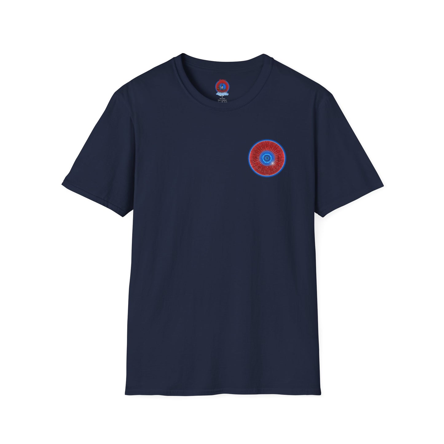 Classic Donut Tee - Unisex Soft-Style - "Graphic Translation Tee Shirt" - vivid red/blue tube donut - variant 1
