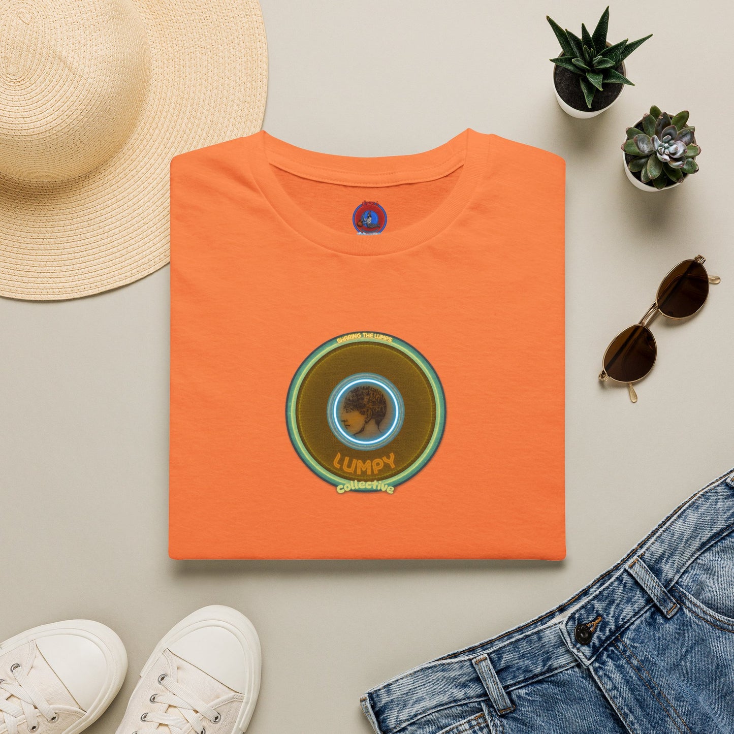 Classic Donut Tee - Unisex Soft-Style - "Lumpy Collective Donut" - bronze/green lumpy donut - variant 5