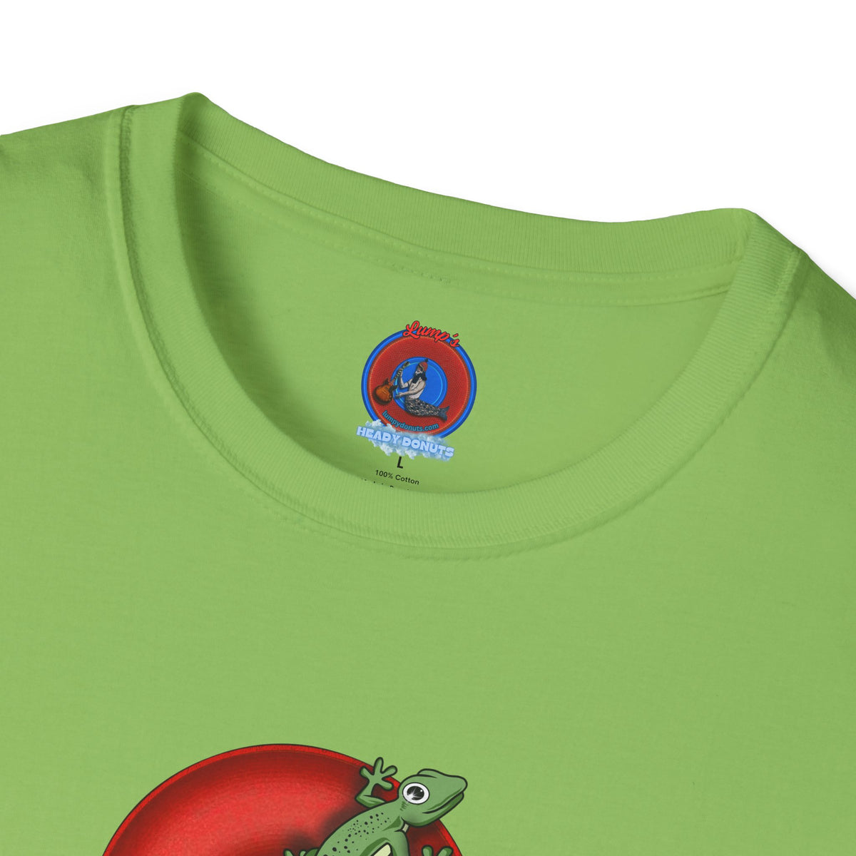 Classic Donut Tee - Unisex Soft-Style - "Practically Extinct Tee Shirt" - plump vivid red donut - variant 1