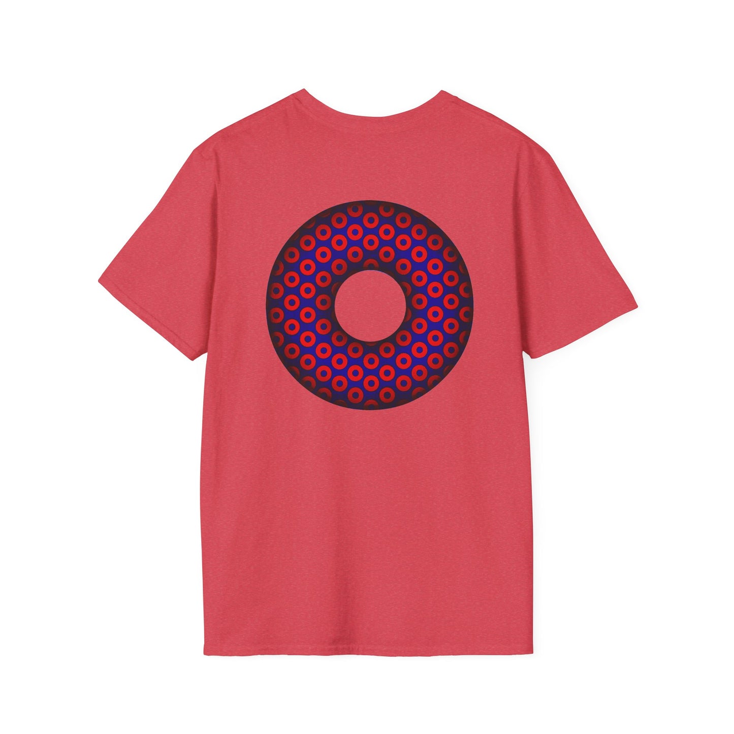 Plain Donuts/Unisex Soft-Style - "Plain Paradoxical Grided Donuts" - red/blue donuts