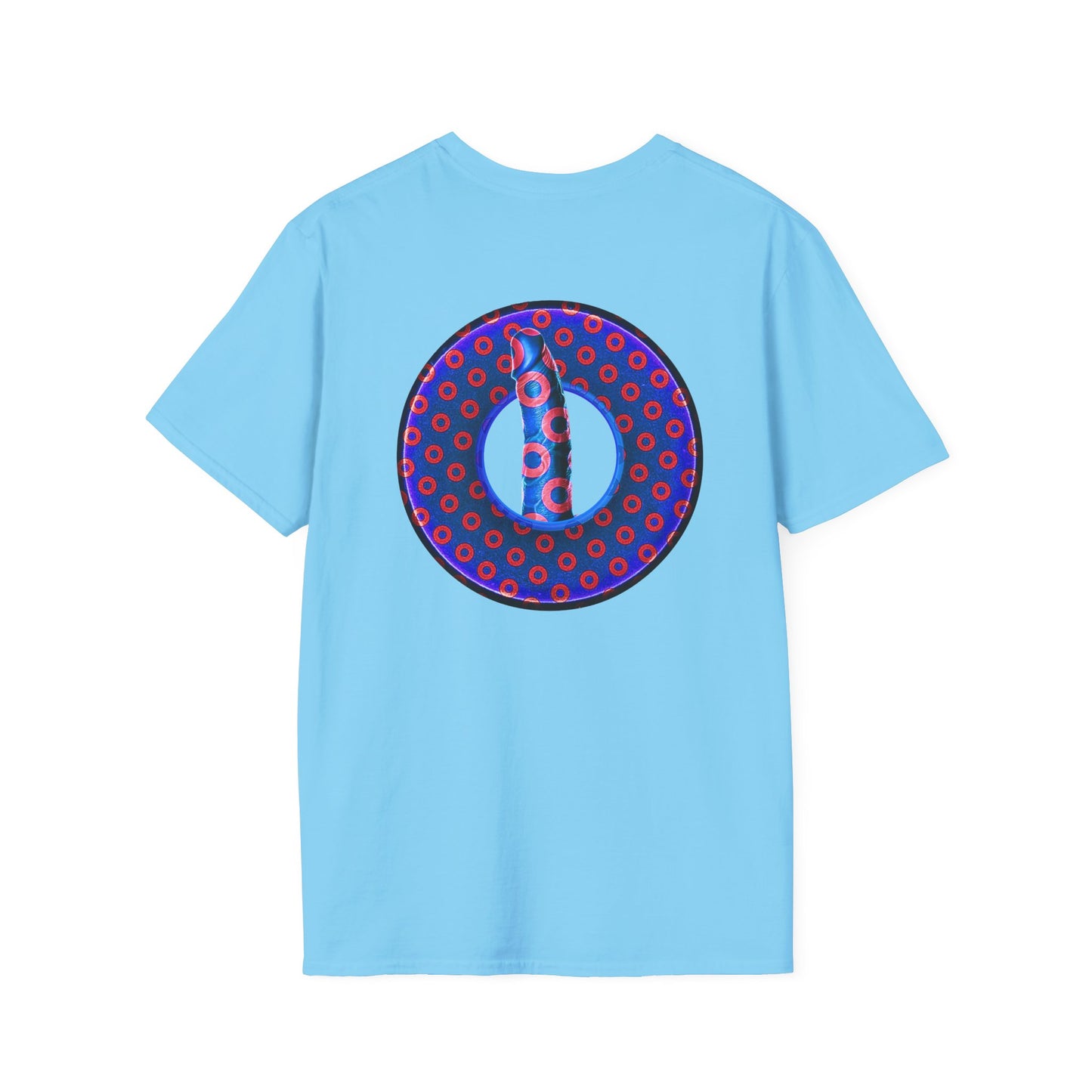 Classic Donut Tee - Unisex Soft-Style - "Sir Richard's Phamous Donut" - series 1.0  - variant 3 - red/blue paradox donut