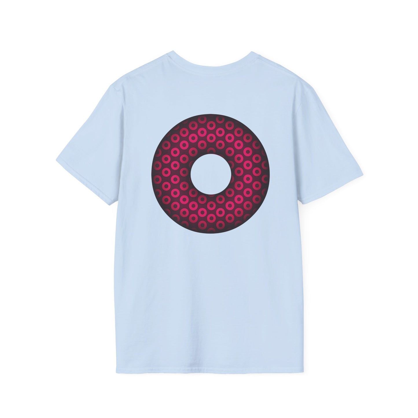 Plain Donuts/Unisex Soft-Style - "Plain Paradoxical Grided Donuts" - pink/burgundy donuts