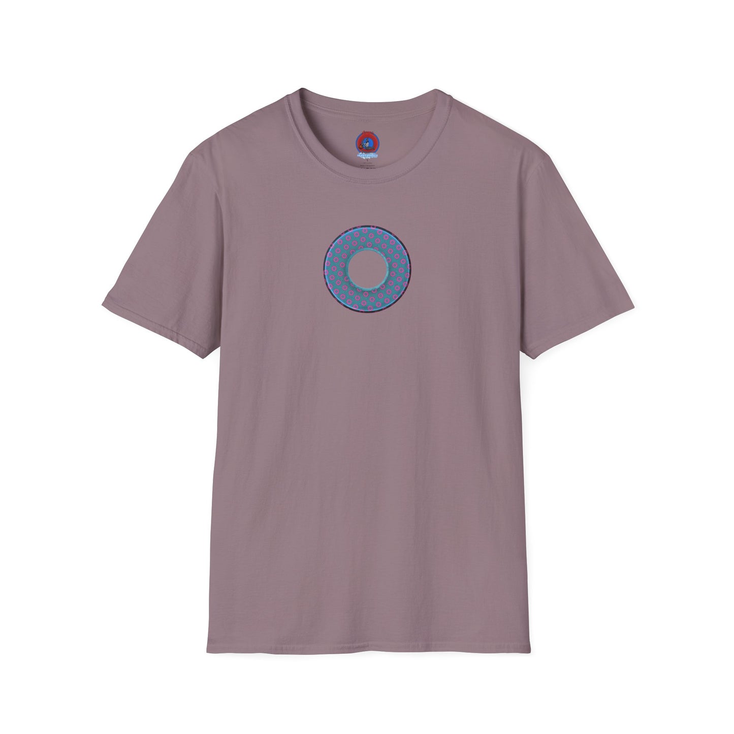 Plain Donuts/Unisex Soft-Style - "Plain Electric Paradoxical Donuts" - light blue/magenta donuts