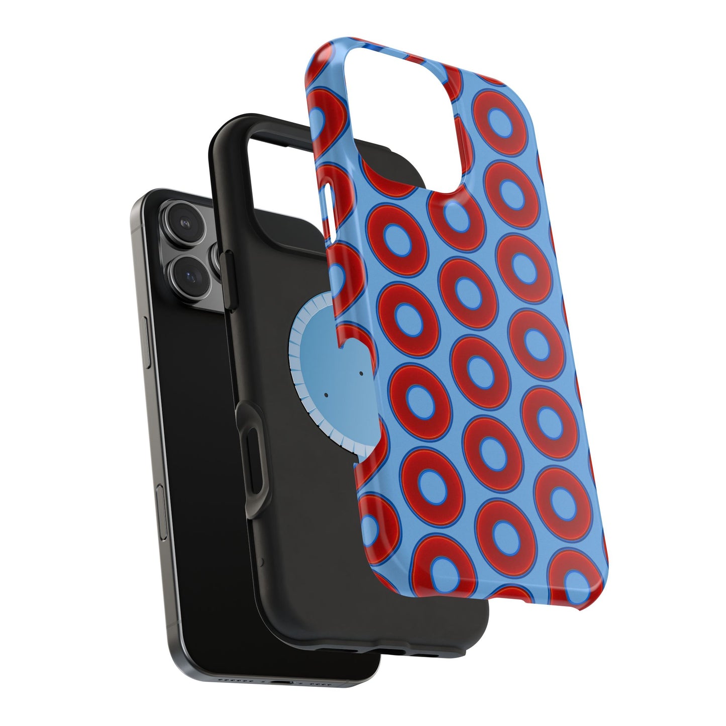 Magnetic Tough Donut Case - red vivid donut print w/light blue background