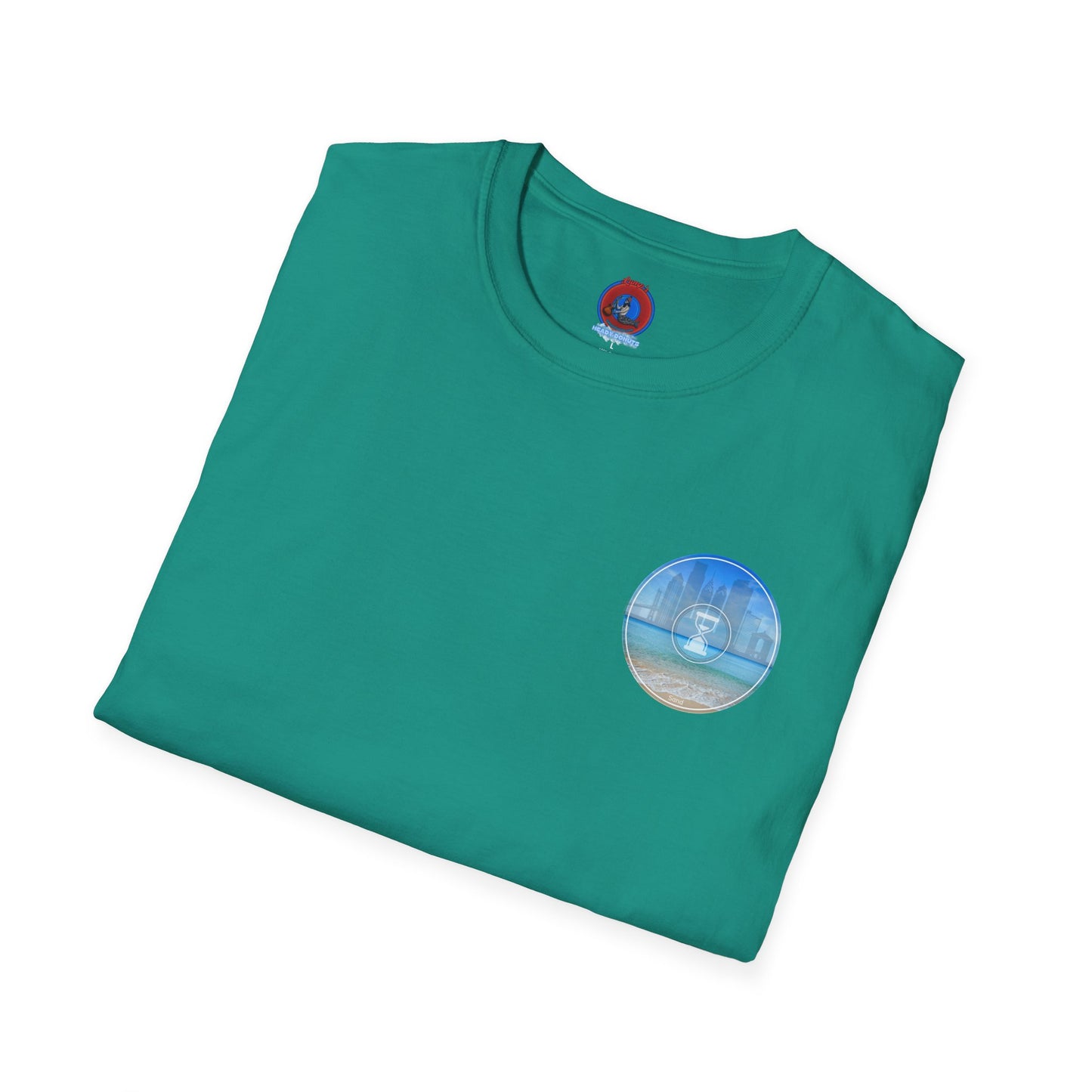 Classic Donut Tee - Unisex Soft-Style - "Philly Special: Still Loading Sand" - vivid blue  pic donut - variant 1