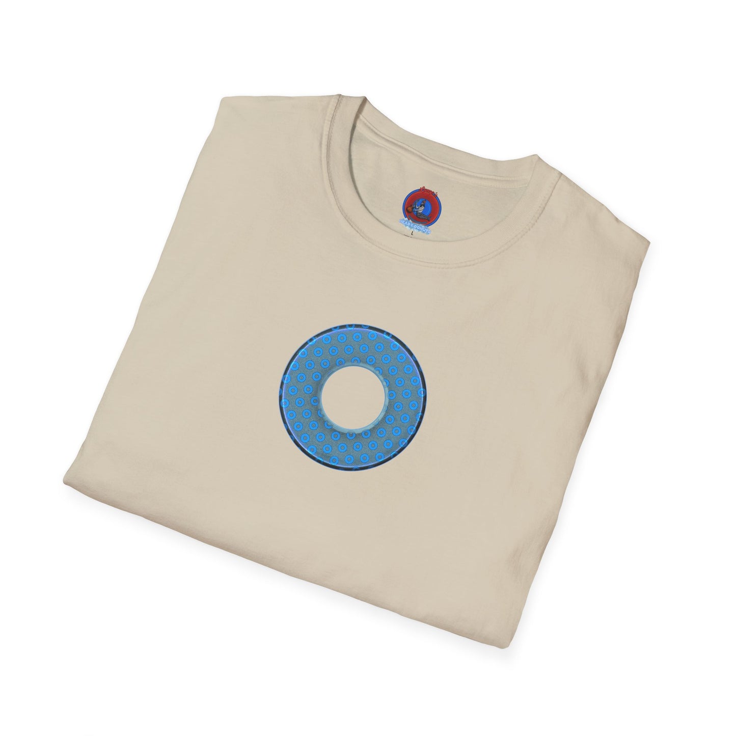 Plain Donuts/Unisex Soft-Style - "Plain Electric Paradoxical Donuts" - light blue/light teal donuts
