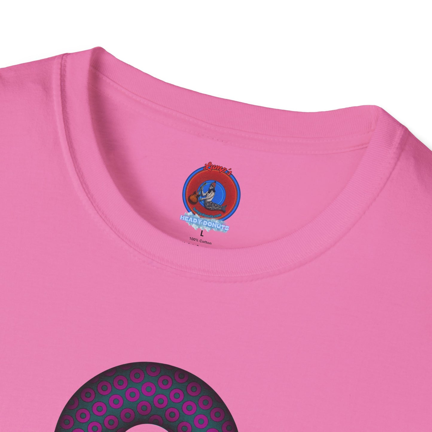 Plain Donuts/Unisex Soft-Style - "Plain Paradoxical Grided Donuts" - dark magenta/faded navy donuts