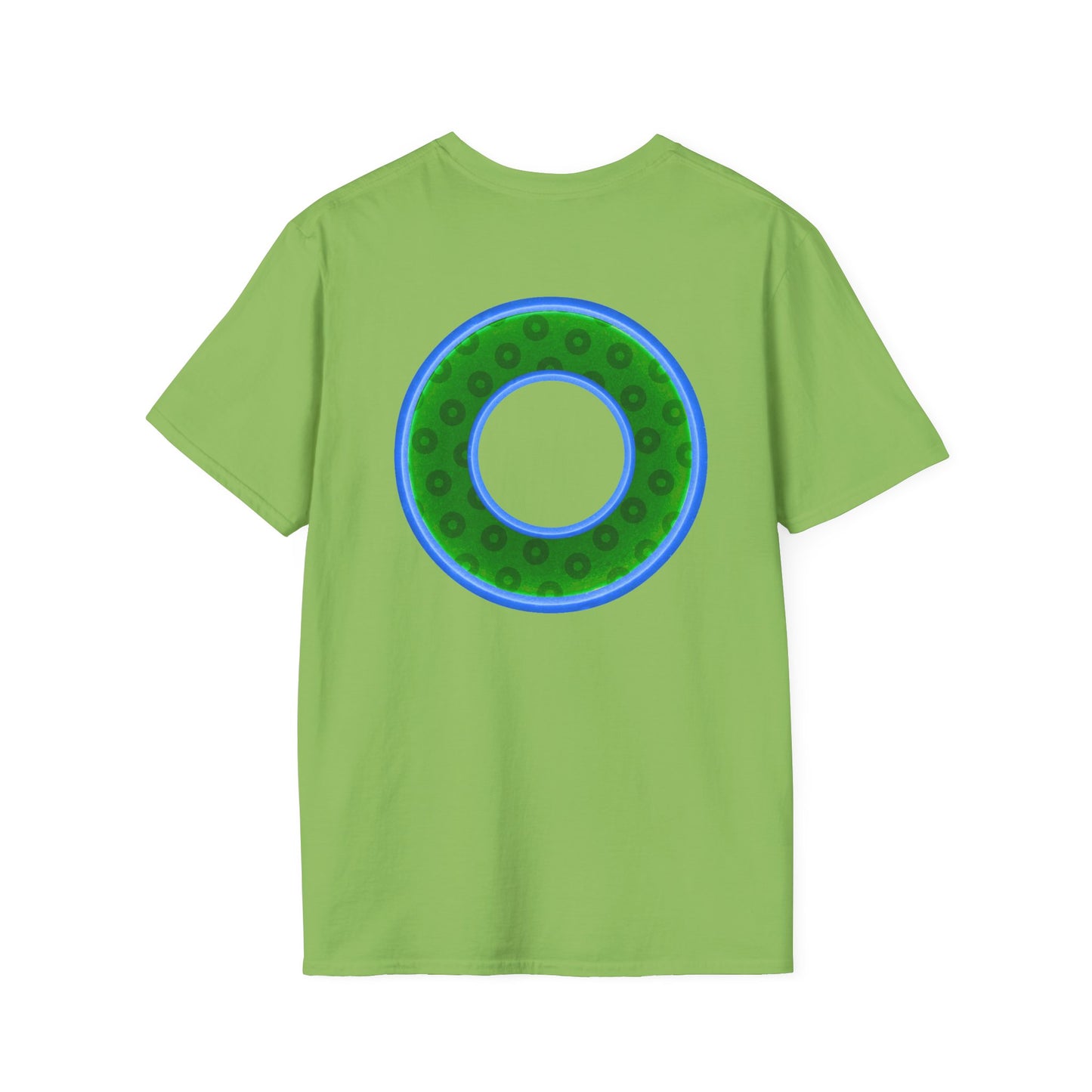 Plain Donuts/Unisex Soft-Style - "Plain Wide Mouthed Paradoxical Donuts" - green/light blue donuts