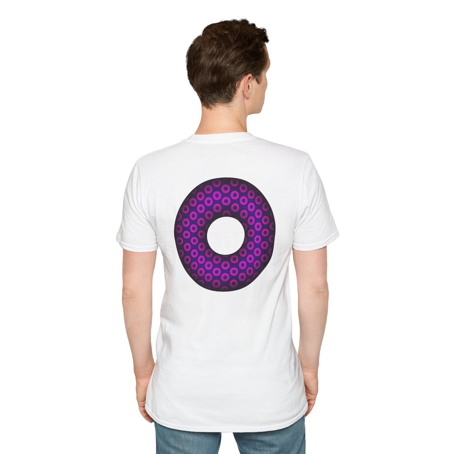 Plain Donuts/Unisex Soft-Style - "Plain Paradoxical Grided Donuts" - hot pink/purple donuts