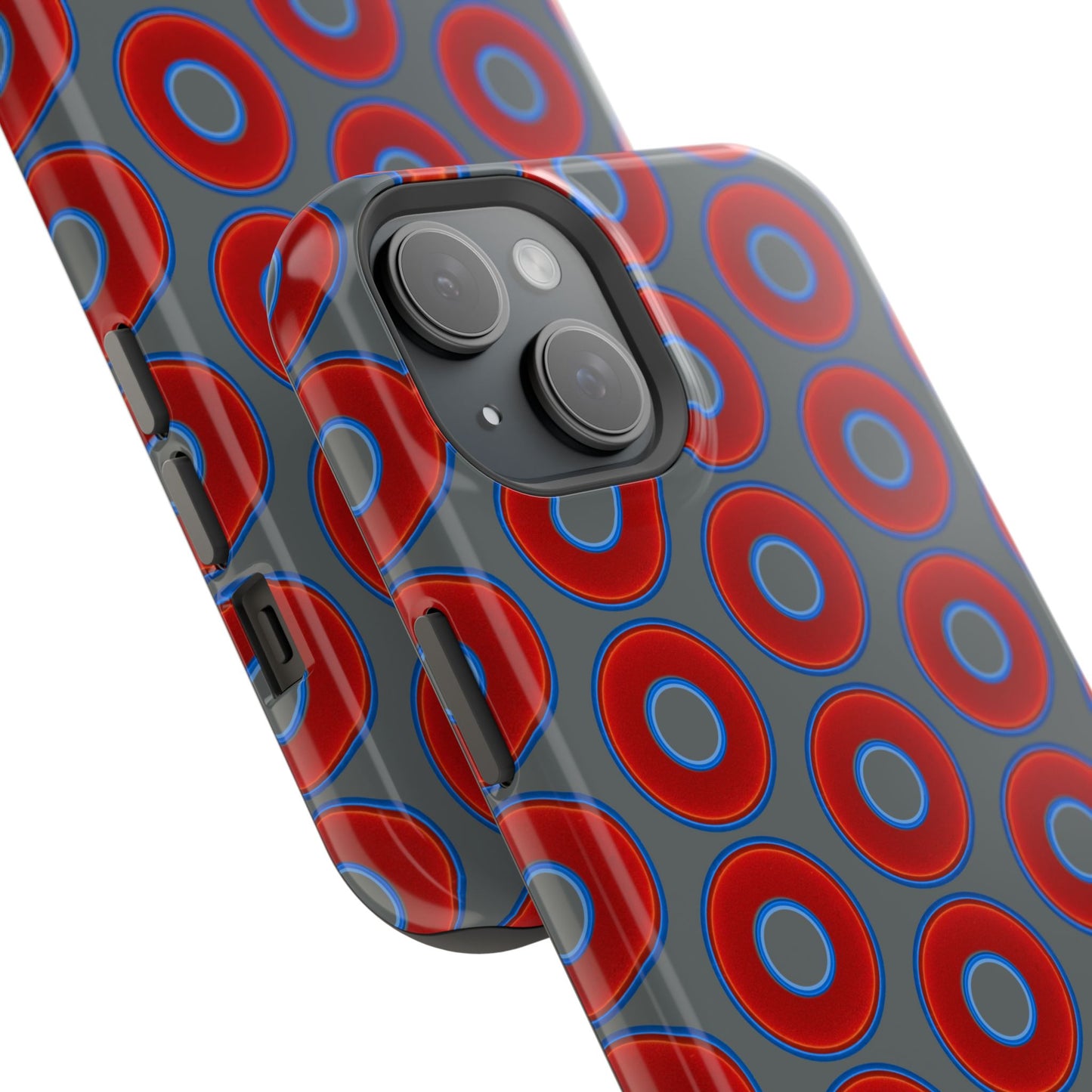 Magnetic Tough Donut Case - red vivid donut print w/dark gray background