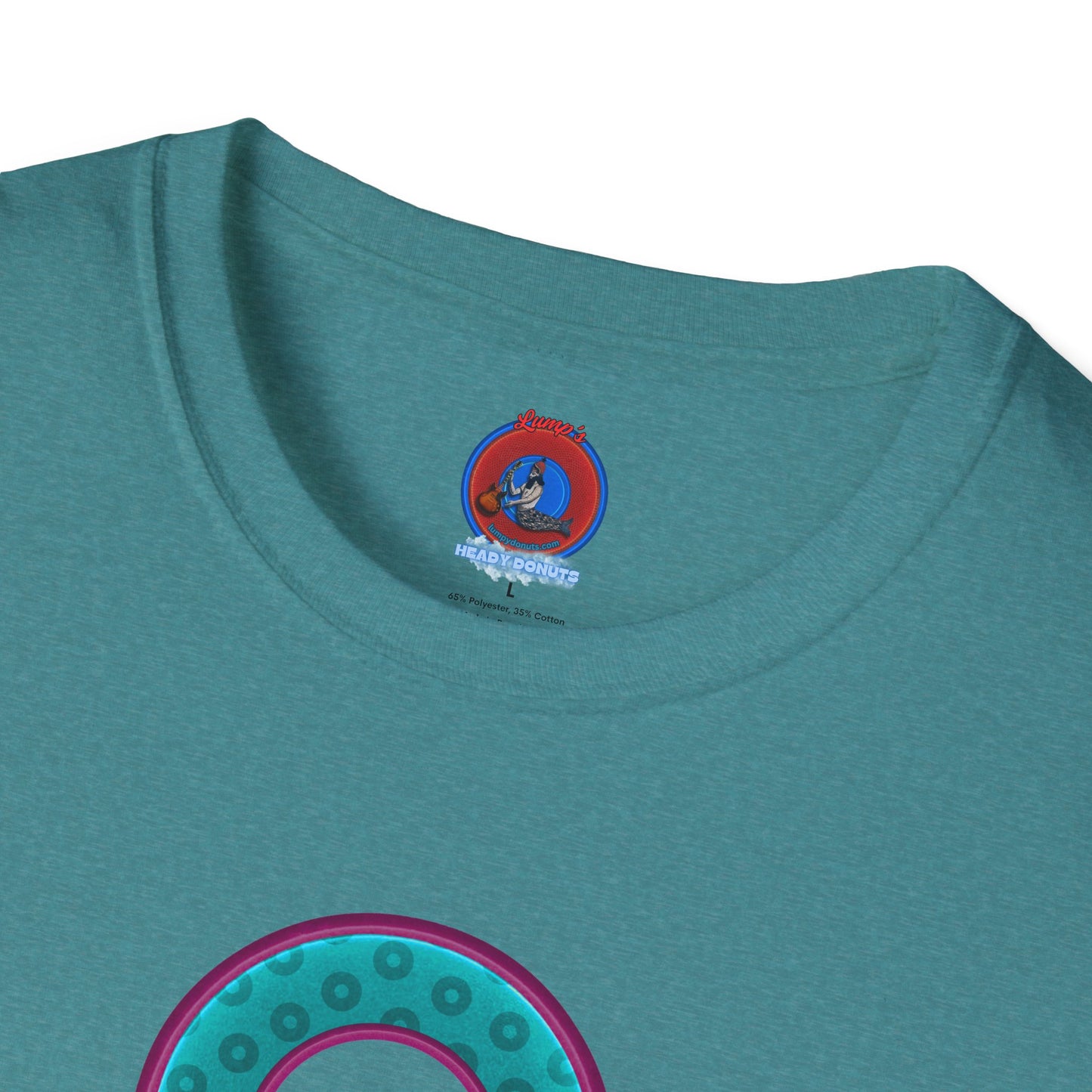 Plain Donuts/Unisex Soft-Style - "Plain Wide Mouthed Paradoxical Donuts" - teal/purple donuts