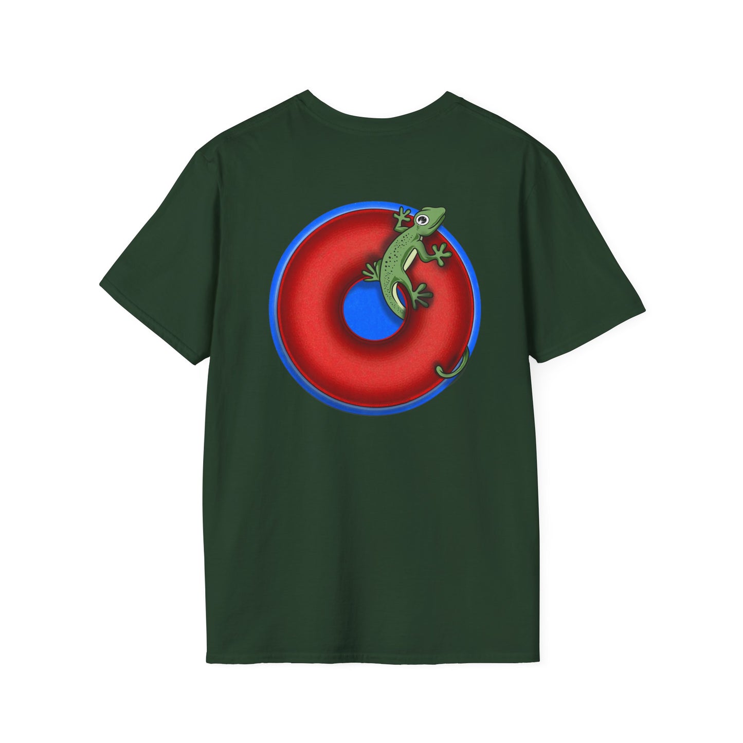 Classic Donut Tee - Unisex Soft-Style - "Practically Extinct Tee Shirt" - plump vivid red donut- variant 2