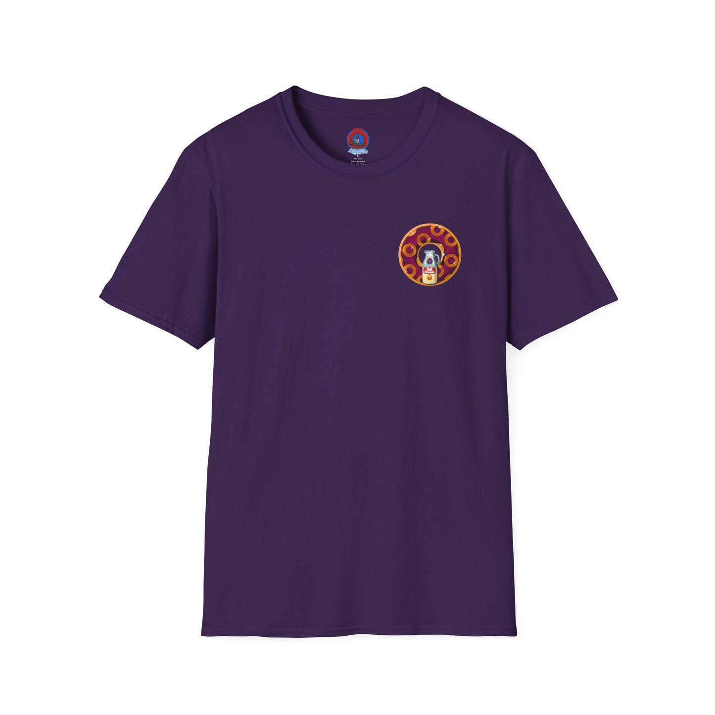 Classic Donut Tee - Unisex Soft-Style - "Princely Wooked Cream - YEMSG Donut " - burgundy/orange rustic paradox donut - variant 1
