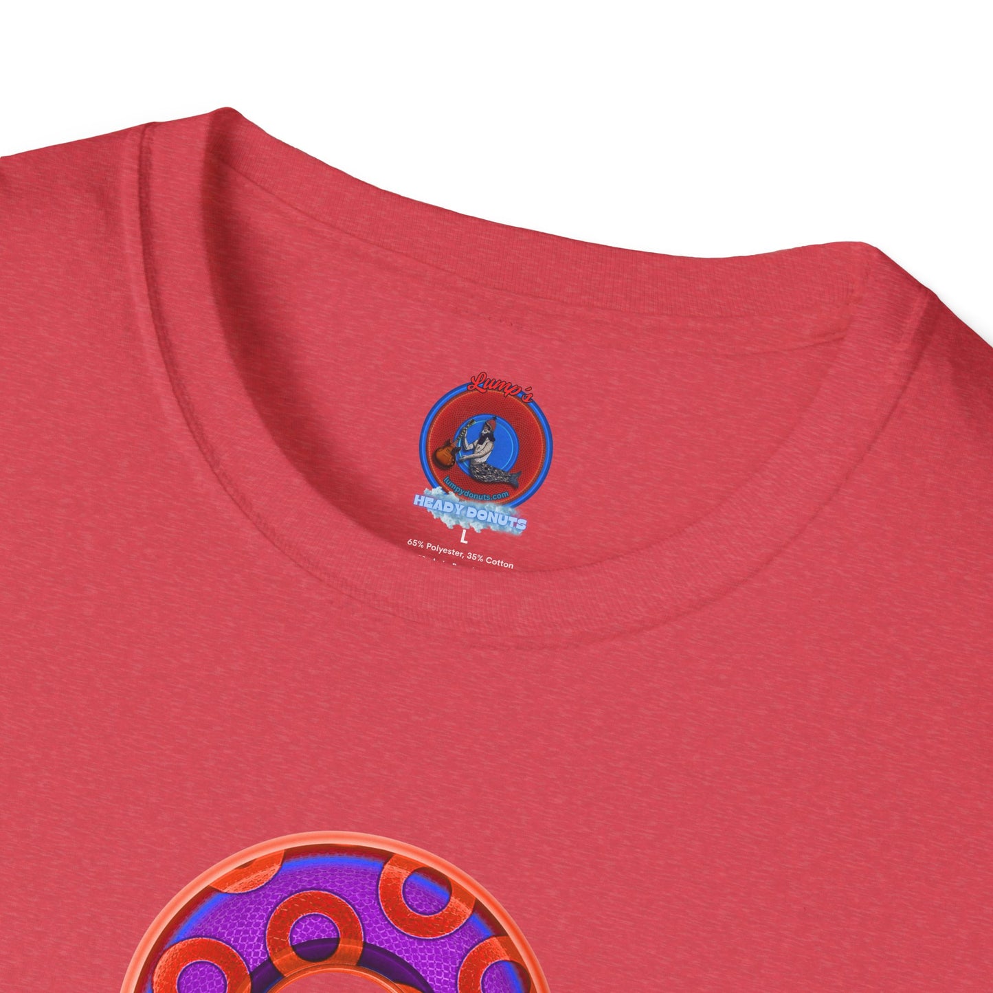 Plain Donuts/Unisex Soft-Style - "Plain Rustic Paradoxical Donuts" - purple/red donuts