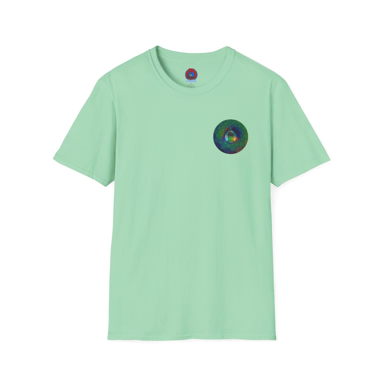 Classic Donut Tee - Unisex Soft-Style - "Save the Mondegreen City Hall Clock Tower" - hexadonut - series 1.0 -variant 1 - green donut