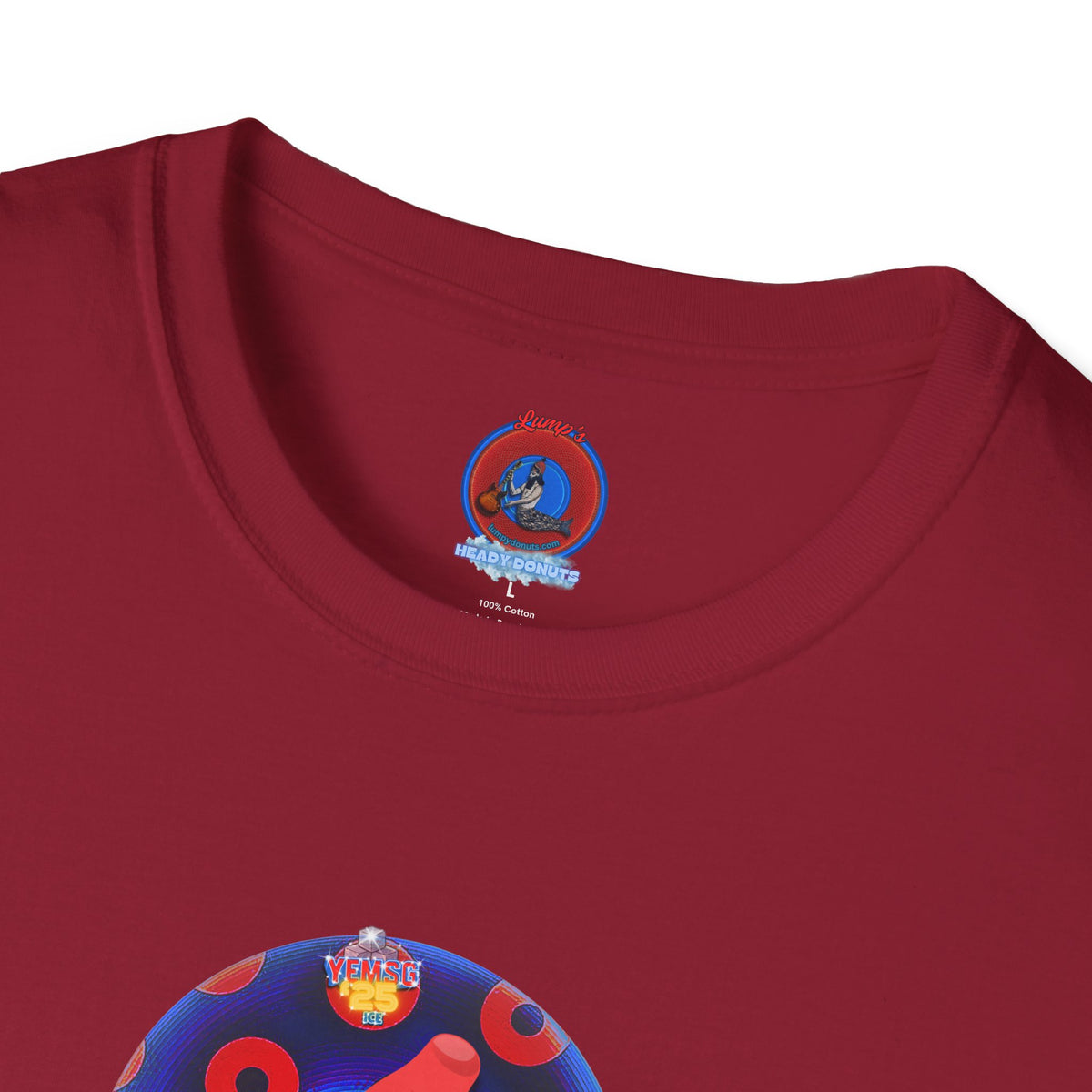 Classic Donut Tee - Unisex Soft-Style - "Blow this Popsicle Stand" - blue/red paradox bomb pop donut - variant 3