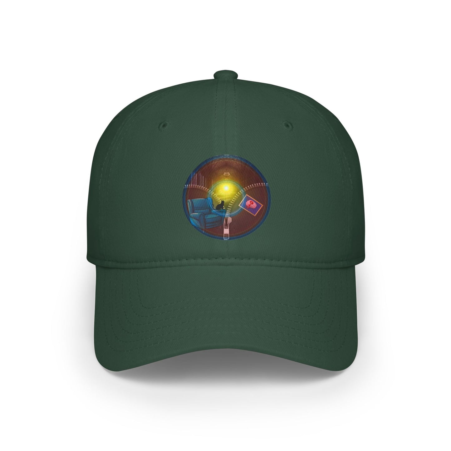 Lumpy Donut Baseball Cap - "Donuts Going Through My Mind Mind Mind Cap" - vivid red/blue pic donut w/