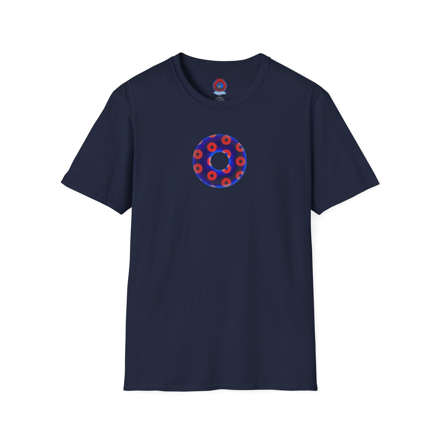 Plain Donuts/Unisex Soft-Style - "Plain Blimpy Paradoxical Donuts" - dark violet blue/bright red donuts