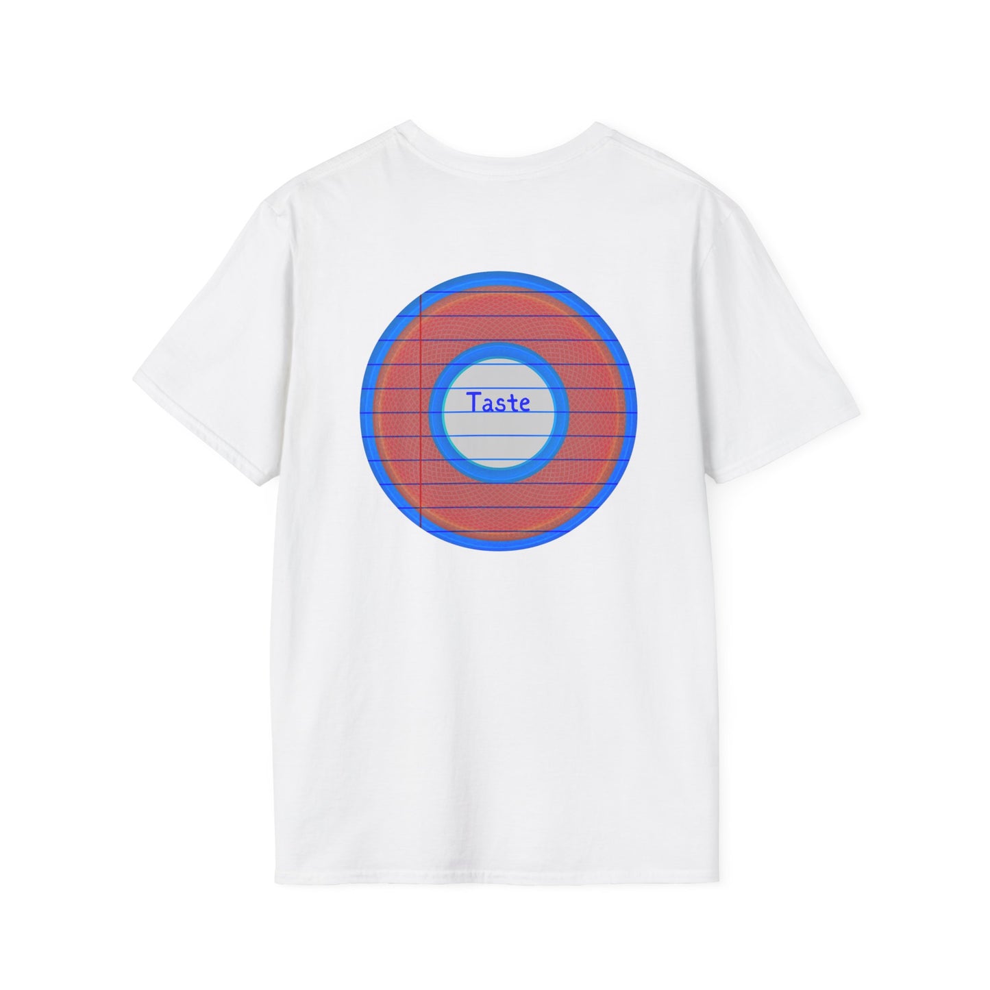 Classic Donut Tee - Unisex Soft-Style - "That's 1 Tasty Donut" - series 1.0  - variant 1 - red donut w/blue ink