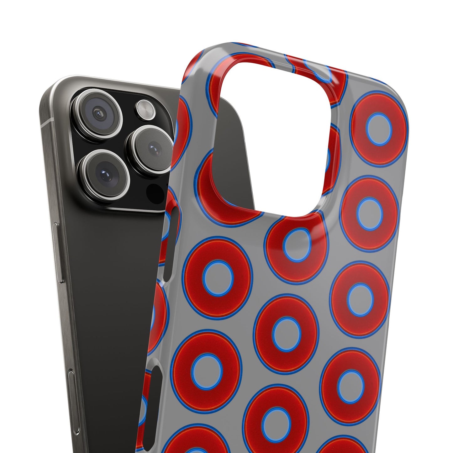 Donut Snap Case - red vivid donut print w/gray background