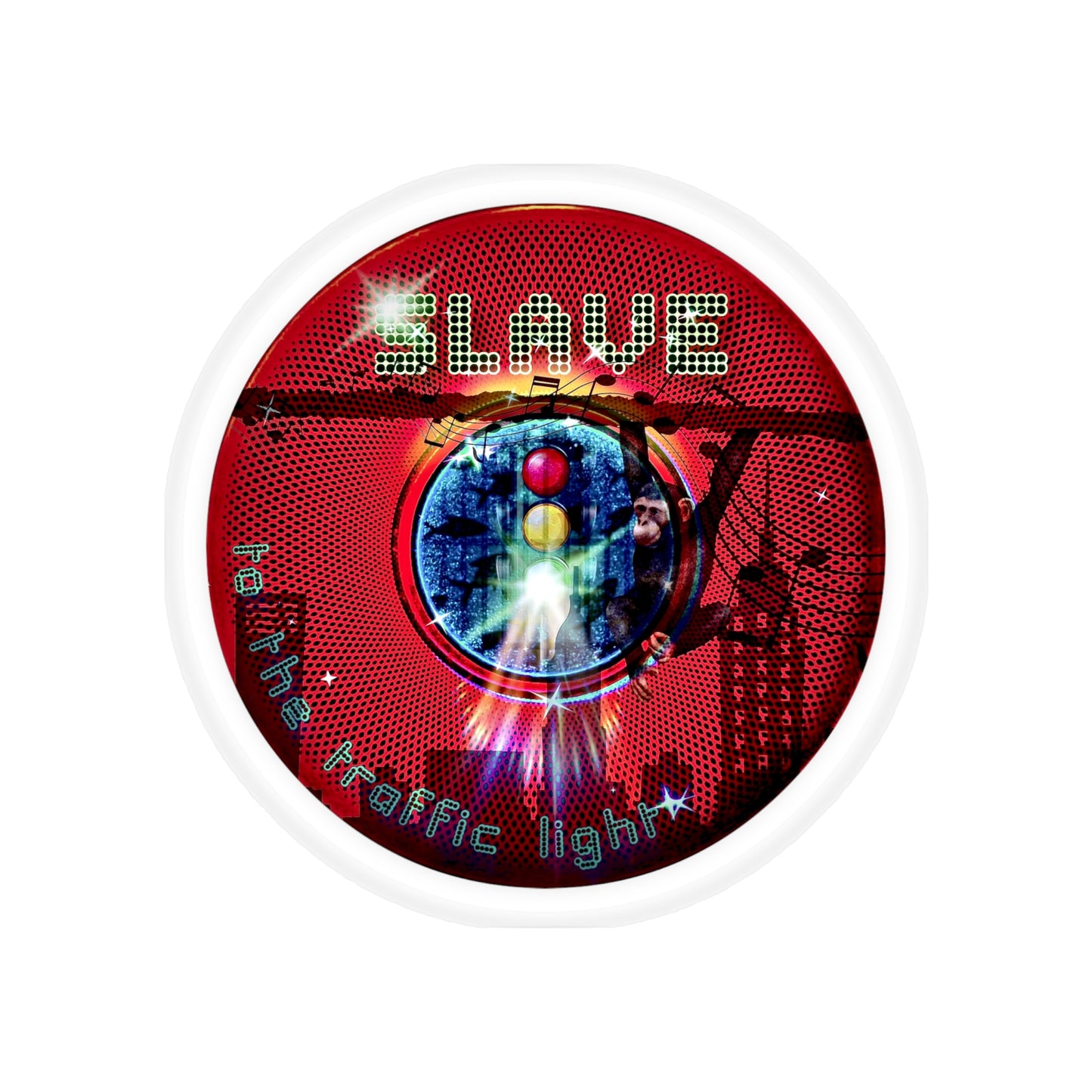 Donut Bumper/Outdoor Sticker - "Slave to this Donut Bumper Sticker" - series 1.0 - red donut - [Die-Cut] 6"x 6"