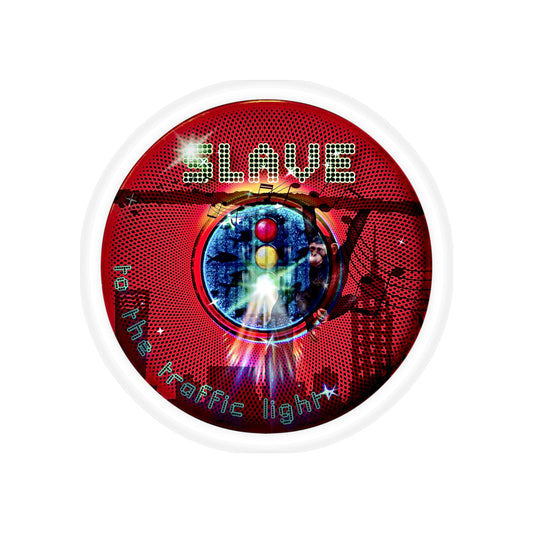 Donut Bumper/Outdoor Sticker - "Slave to this Donut Bumper Sticker" - series 1.0 - red donut - [Die-Cut] 6"x 6"